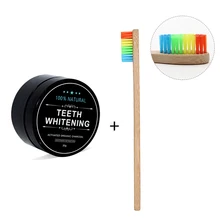 Отбеливание зубов бамбуковый уголь порошок бамбуковая зубная щетка набор отбеливание зубов чистый природный активированный уголь гигиена полости рта 30 г