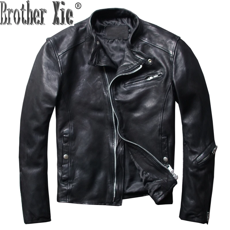 

Motorcycle Genuine Leather Jacket Men Korean Slim 100% Sheepskin Coat Spring Autumn Mens Leather Jackets 2020 KJ2007
