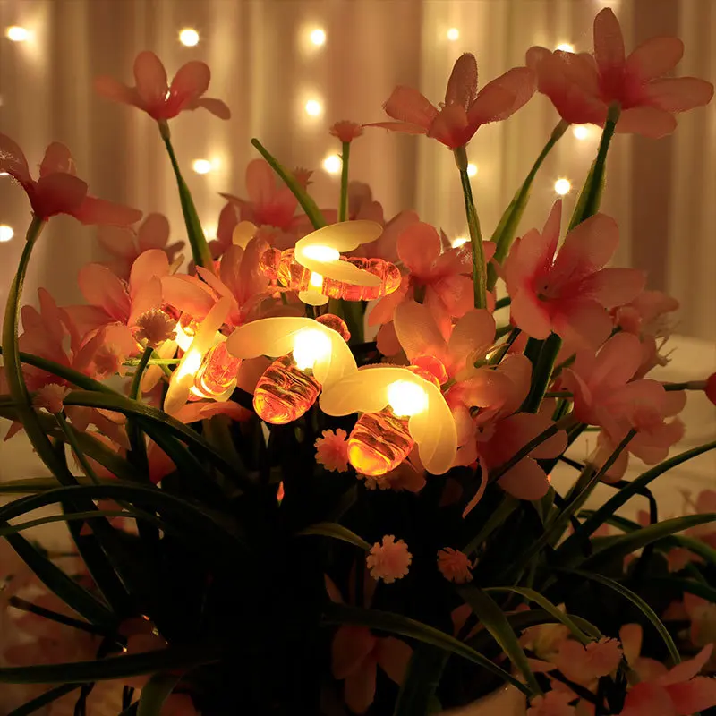 

New solar 4 kinds of LED string fairy lights 5M 20leds Small bulb flowers bee outdoor garden fence terrace Christmas wreath ligh