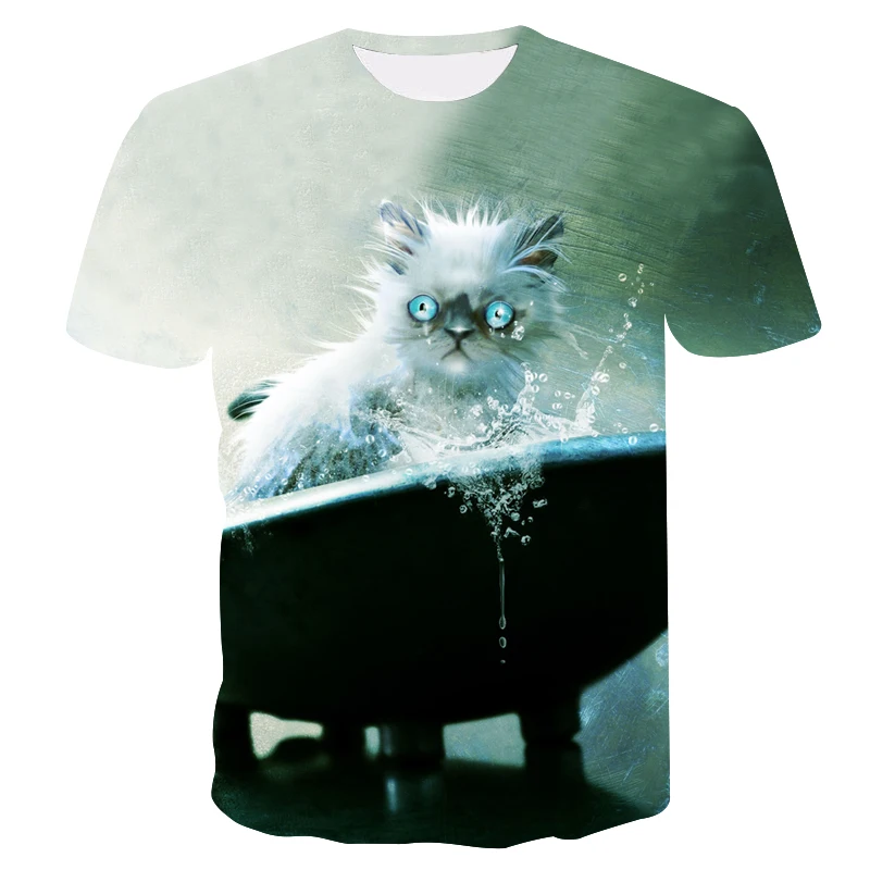 Новейшая женская футболка с 3D принтом кота, мужские и женские летние повседневные топы, уличная одежда в стиле Харадзюку, хип-хоп, футболки с забавным рисунком, футболки с покемоном