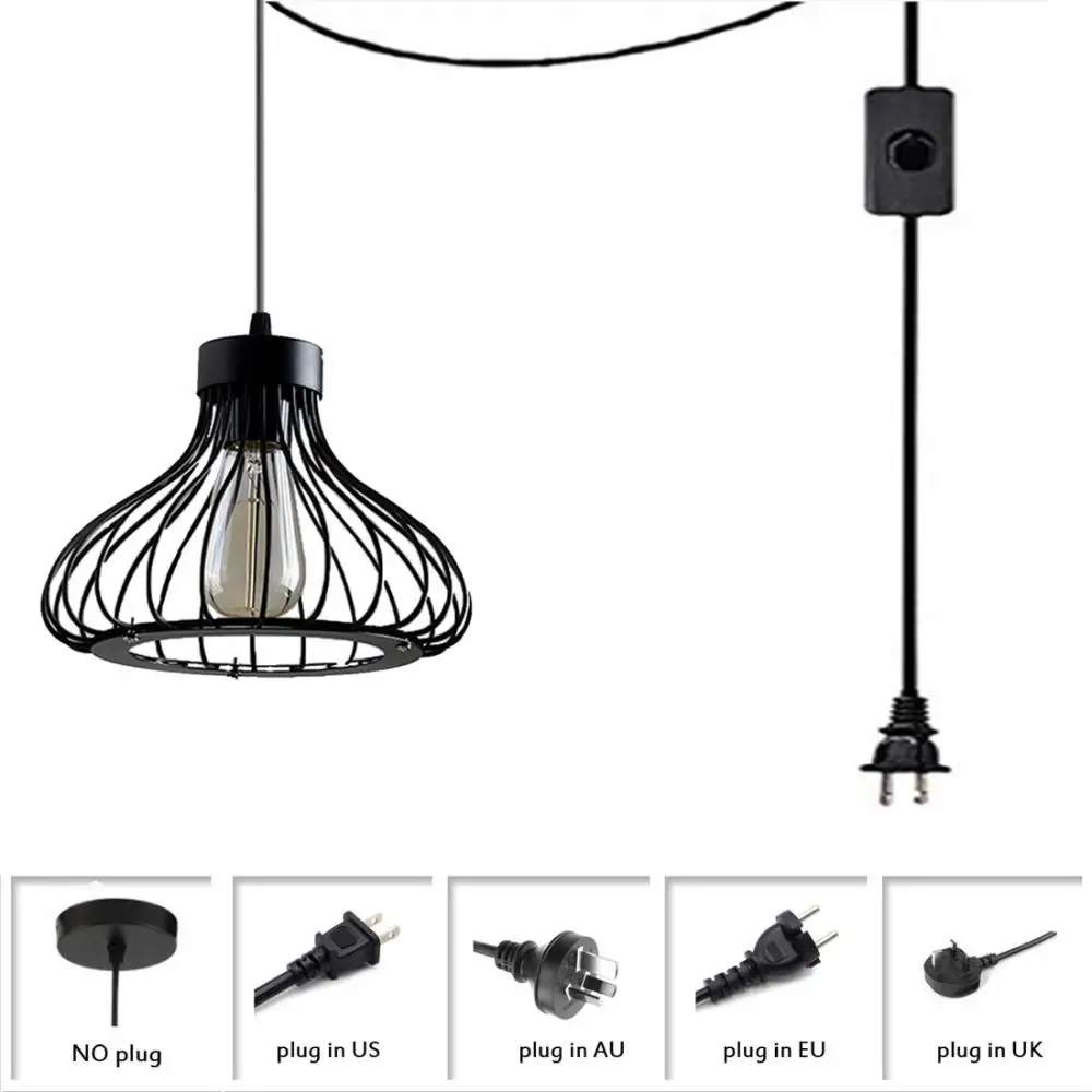 

Black Creative Personality Pendant Light Industrial Style Iron Art Pendant Lamp Single Head Chandelier Wrought Iron Art Lamp