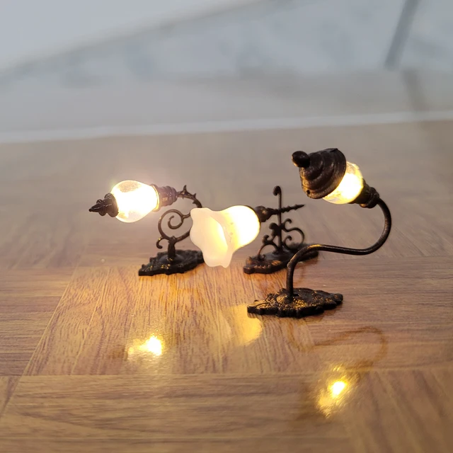 5pcs Ho Scale warm white Classic Wall Mount Gooseneck Lamps/street Lamp Model Making Railroad Park Lamps/train/railroad Layout 6