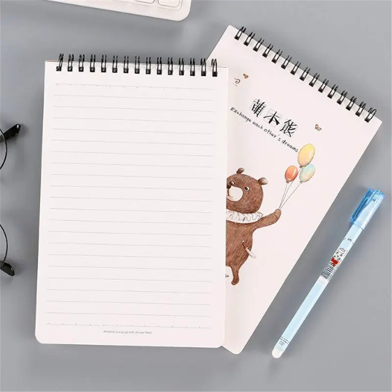 

1 Pc Creative Cartoon Kawaii Flip Coil Notebook Notepad Fresh Student Diary Loose-leaf Stationery For Student Study Supplies