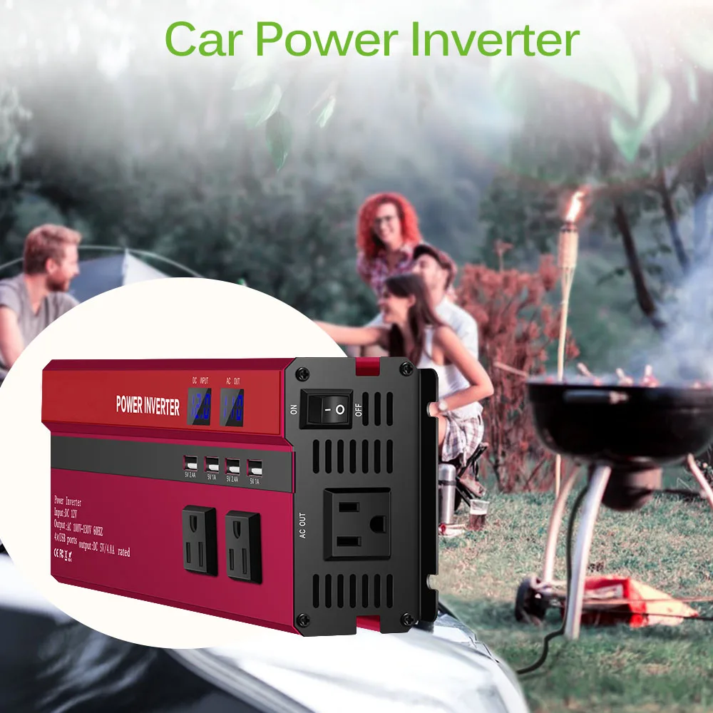 4000W/5000W Solar Car Power Inverter LED DC12/24V To AC110/220V