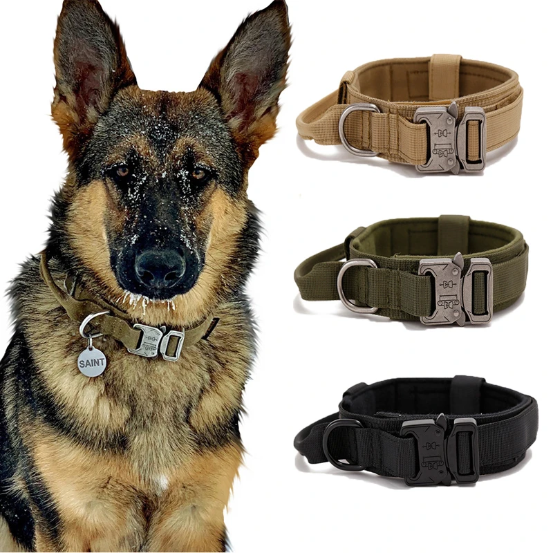 Hond Kraag Verstelbare Tactische Leiband Controle Handvat Training Huisdier Kat Halsband Voor K9 Kleine Grote hond| | - AliExpress