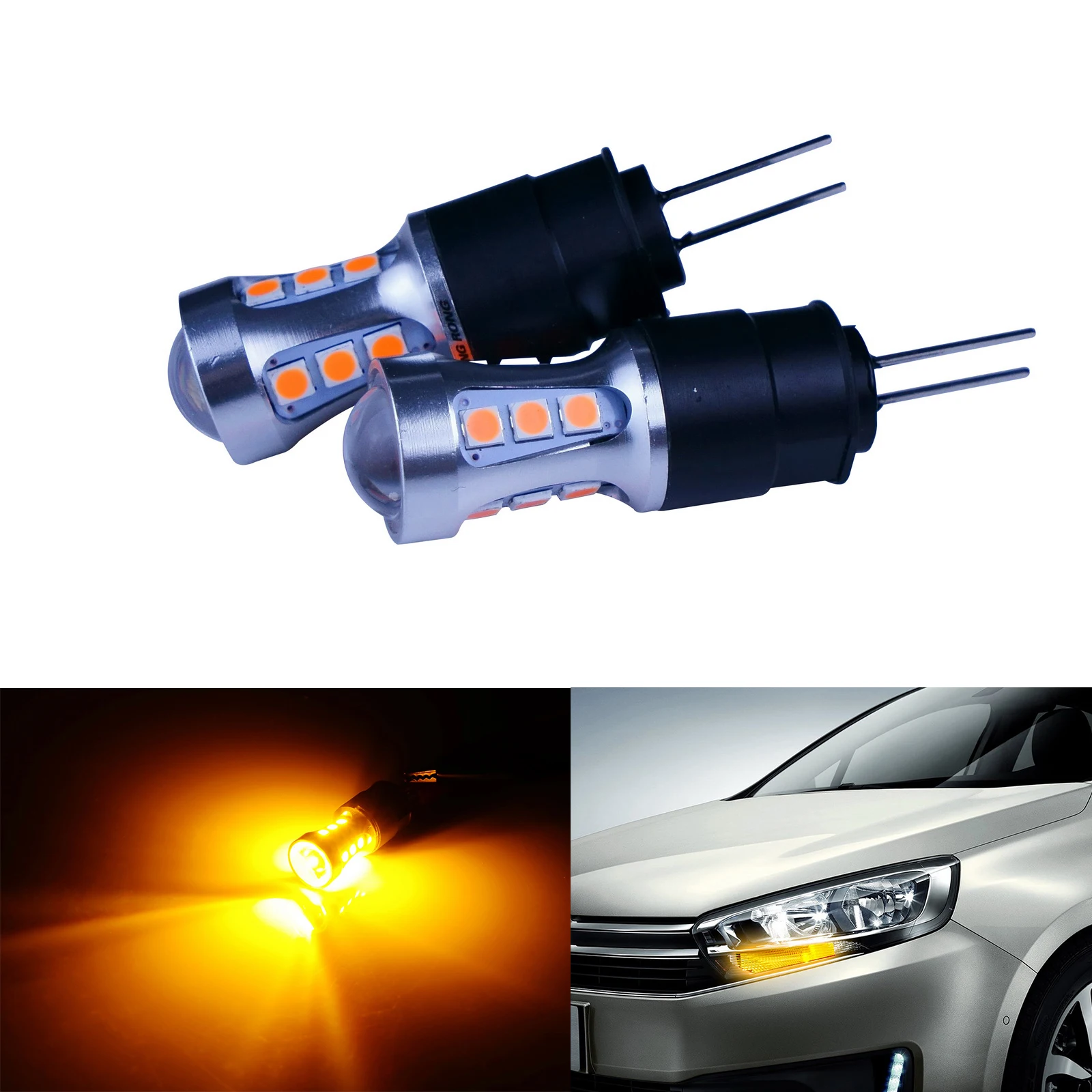 ANGRONG 2 шт. HP24W 18 SMD Янтарный светодиодный 7 5 Вт габаритные огни светильник лампы для