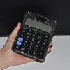 Shiny Ultra-thin Portable Diamond Calculator Mini Women Cute Crystal Plastic 12 Digit Dual Power Solar Office Business Supplies 3