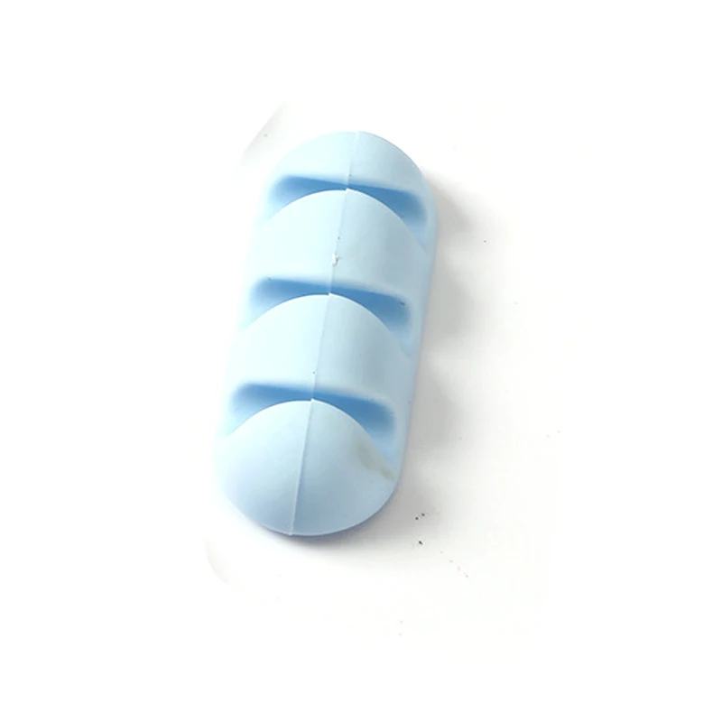 1pcs Blue Селфи-Палка для наушников, гарнитура, проводная навесная полка, органайзер, держатель для кабеля, настольный шнур, намотка, коллектор, силиконовый - Цвет: 1pcs Blue