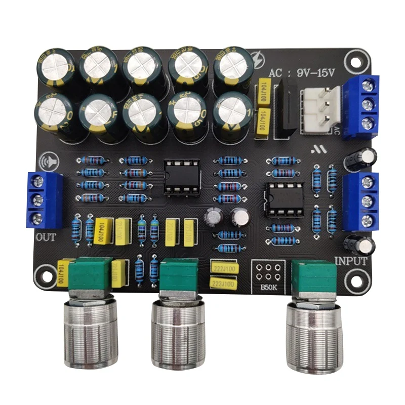 Двойной NE5532 сменный Tone Preamp Board o Treble Bass Adjustment эквалайзер преусилитель Control |