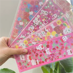 Cute Animal Laser Stickers for Girls for Children Scrapbooking Cute Stationery Handmade with Love Aesthetic Office Supplies