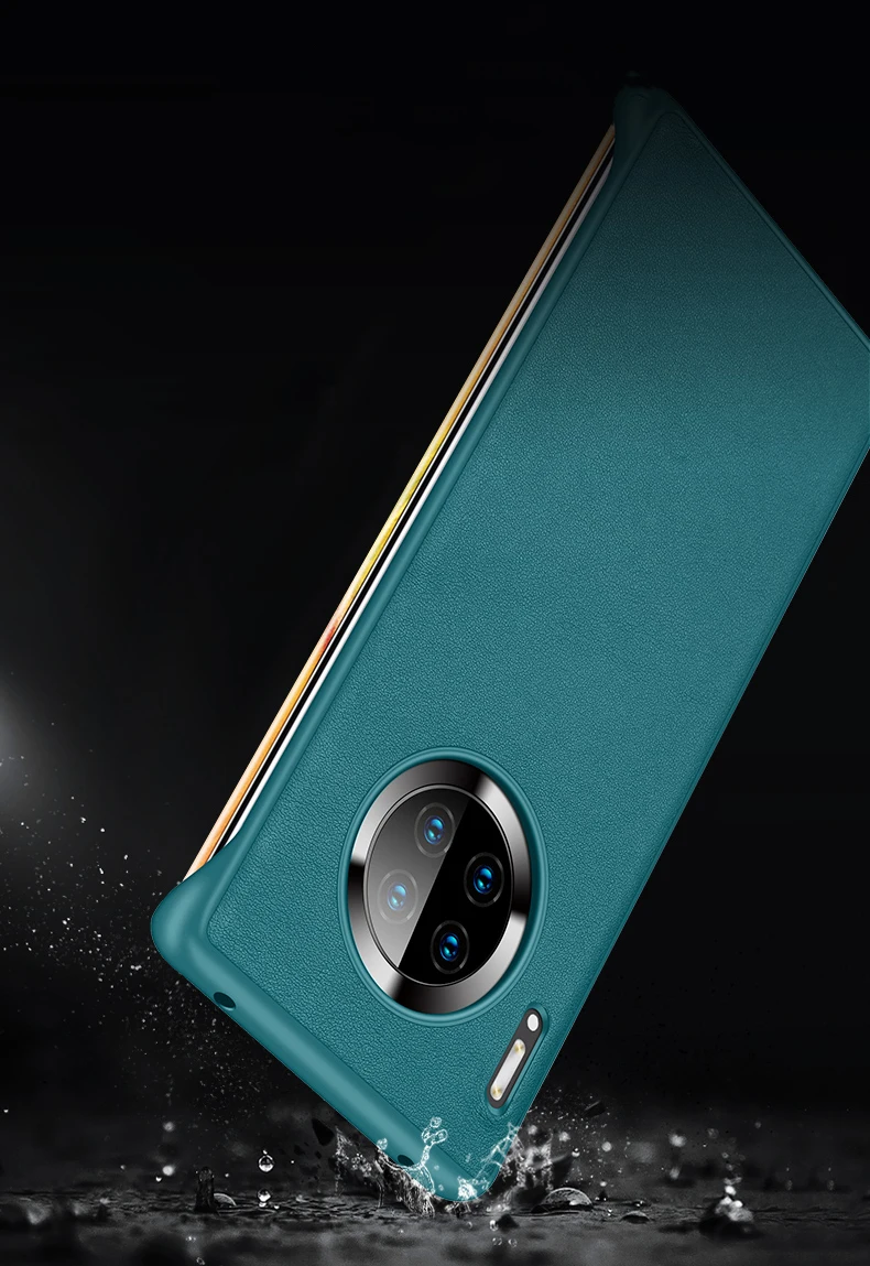 Чехол-бикини из натуральной кожи для huawei mate 30/Pro, тонкий противоударный жесткий резиновый чехол-накладка из поликарбоната для huawei mate 30 Pro 4G 5G