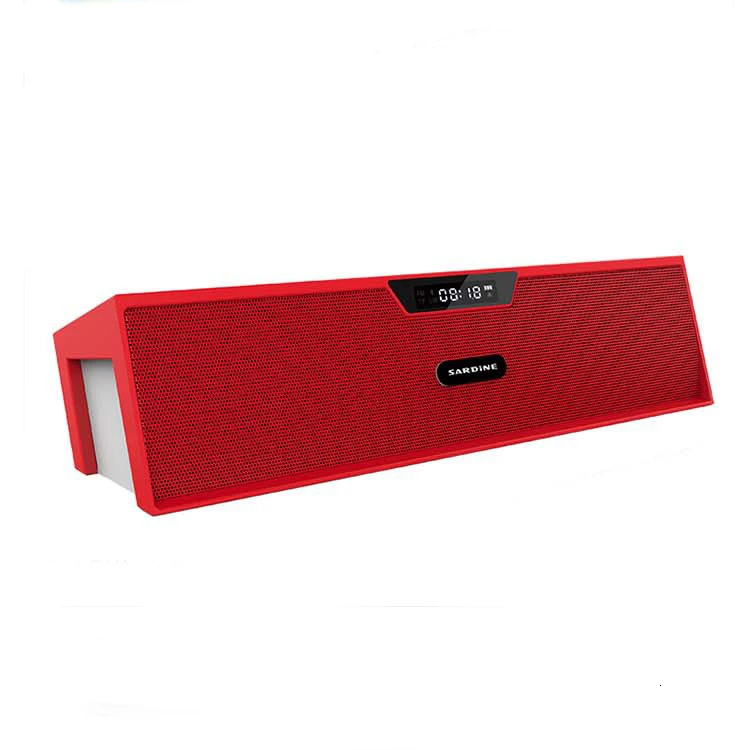 Red Sardine SDY-019 беспроводной Bluetooth динамик fm-радио 10 Вт портативный стерео сабвуфер Hi-Fi динамик s плеер с sd-картой - Цвет: Red