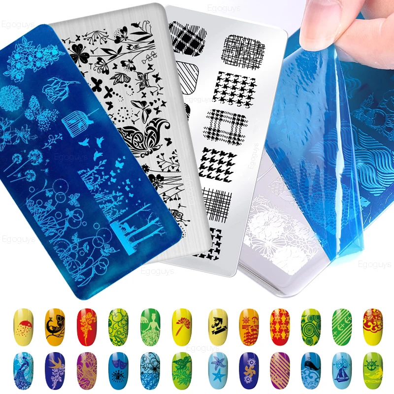 1PC Nail Art Printing Stamping Templates Stainless Steel Print Stamp Plate Geometric Lace Flower Animal Pet Stamper Stencil Tool | Красота и