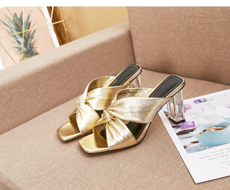 

slippers women summer Genuine Leather Women Slippers Genuine Goat Leather Open Toe Low Heels Outdoor sandalias high heels