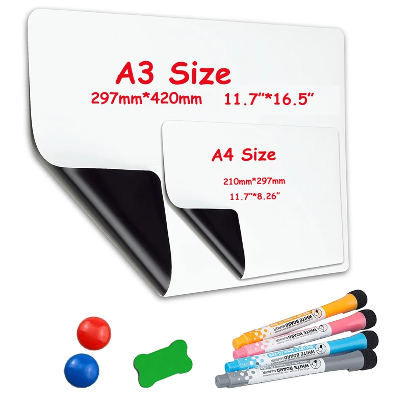 Magnetic Dry-Erase Board for Fridge White Board Stickers for