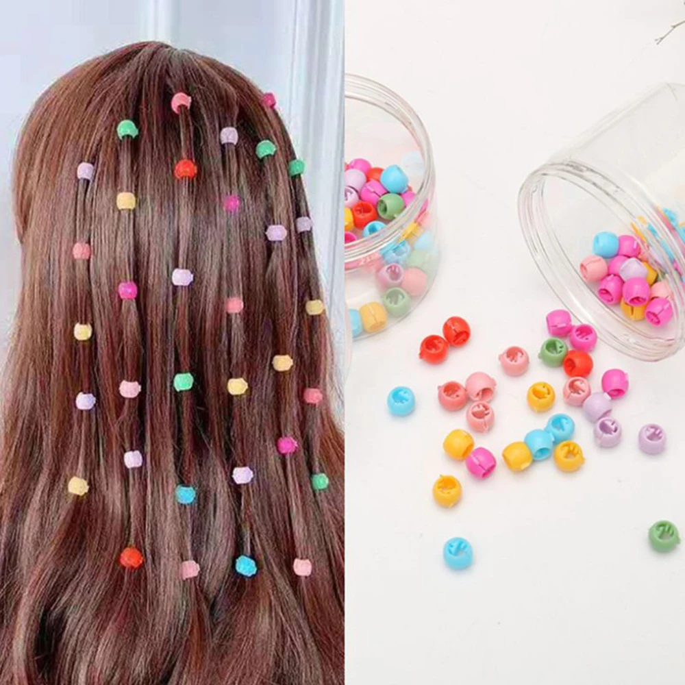 30Pcs-Box-Korean-Sweet-Girls-Rainbow-Colored-Hair-Claws-Mini-Plastic-Frosted-Flower-Peas-Hairpin-Clip