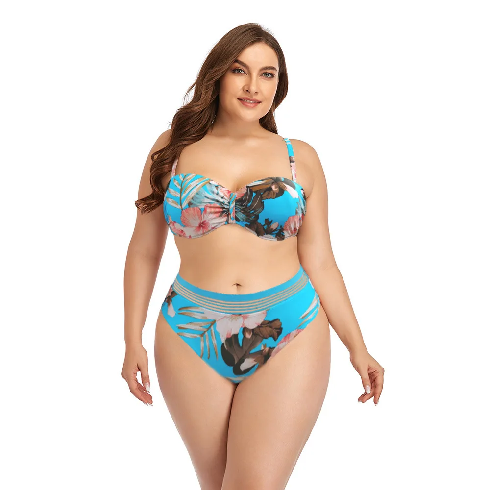 2025 New Plus Size Swimsuit Strap Retro Bikini Floral Print Split High Waist Swimsuit Bathing Suits 2 Pieces Bikini 1 2025 New Plus Size Swimsuit Strap Retro Bikini Floral Print Split High Waist Swimsuit Bathing Suits 2 Pieces Bikini 1