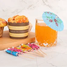 50 шт смешанных цветов мини-зонтики зонтик закуски Коктейльные Вечерние зубочистки с украшением бар коктейльный Декор деревянная ручка маленькие Зонты