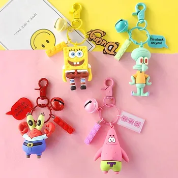 

2020 New Creative Spongebob Keychains Cute Cartoon Baby Patrick Star Car Key Chain Kids Bag Pendant Key ring Lovers Gifts