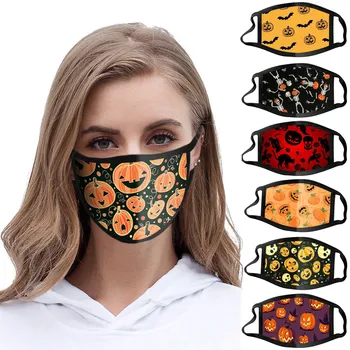 

1PC Halloween Print Windproof Anti-spitting Washable Mask Cloth Face Mask Mask Reusable Breathable Mouth Caps Mouth Mask Washab