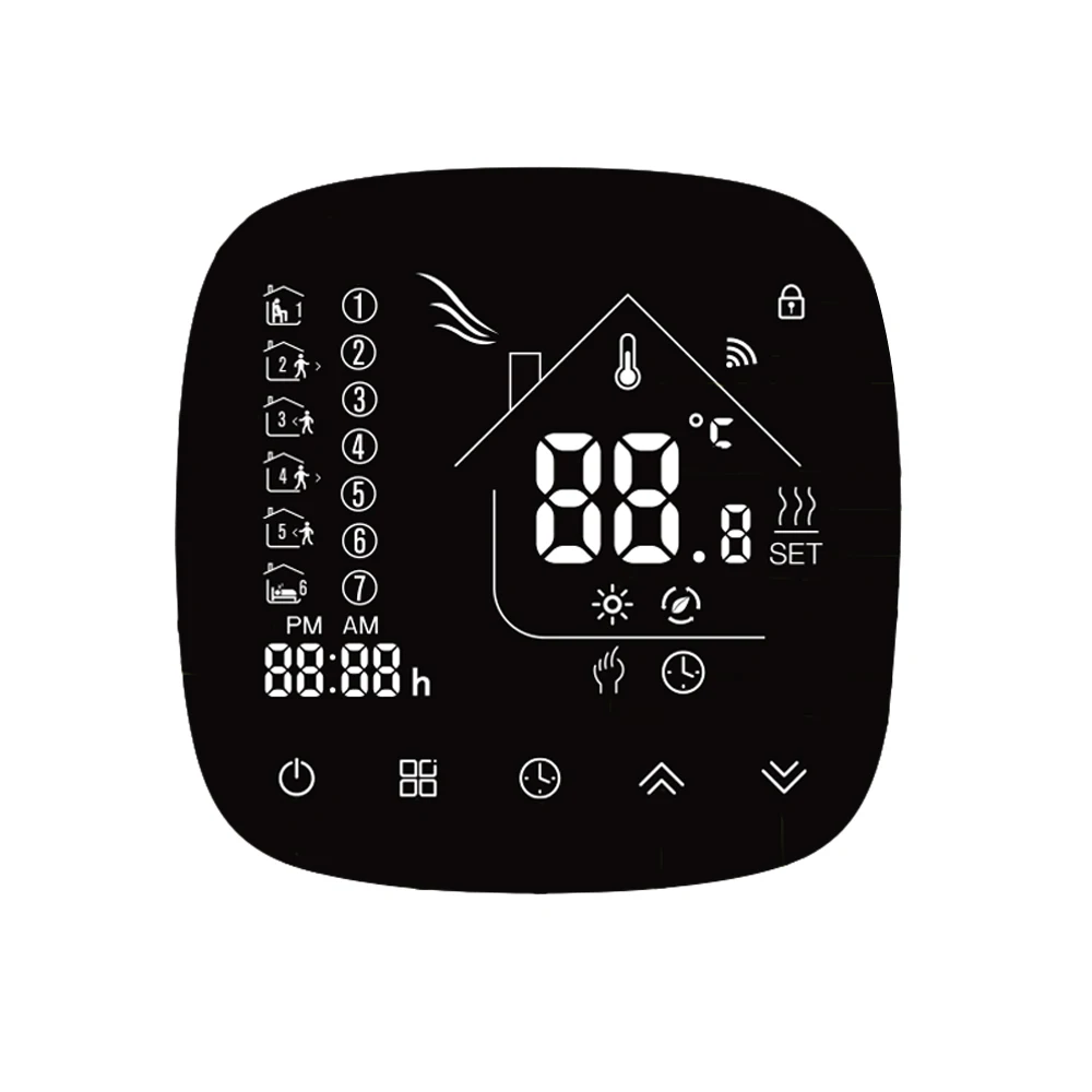 Wifi термостатический Еженедельный программируемый ЖК-дисплей сенсорный экран термостат для нагрева воды комнатный регулятор температуры 5A