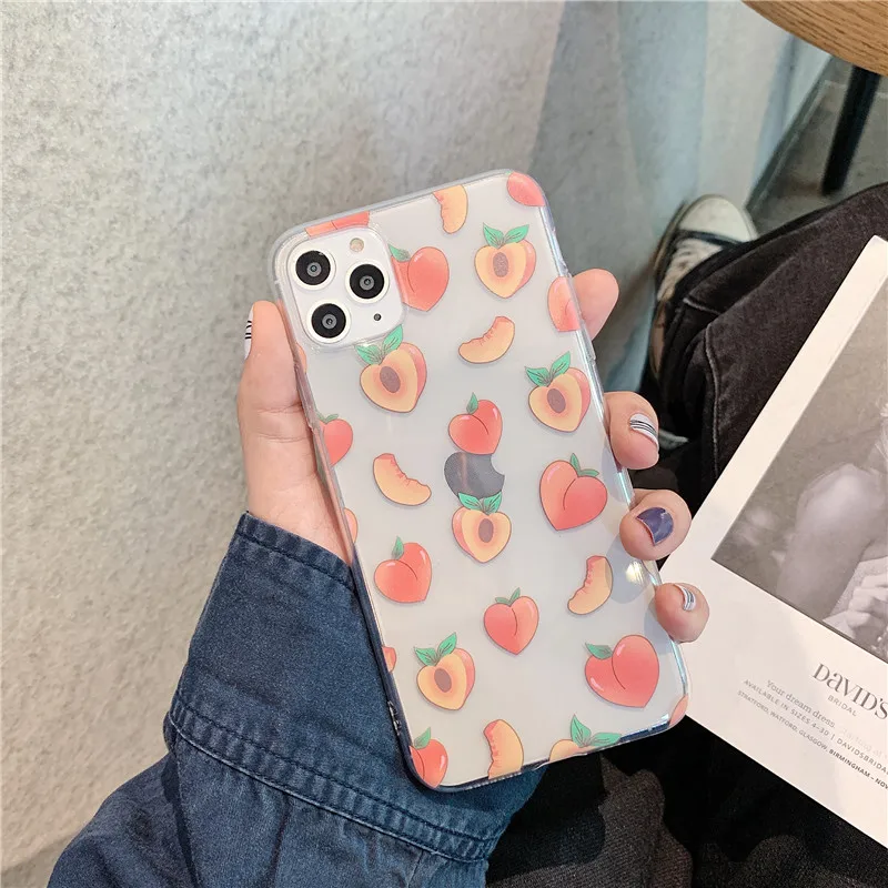 Симпатичный мультяшный персик для Samsung A5 A8 A30 A50 A80 A90 S7 S8 S9 S10 plus Note 10 8 9 A9 2018