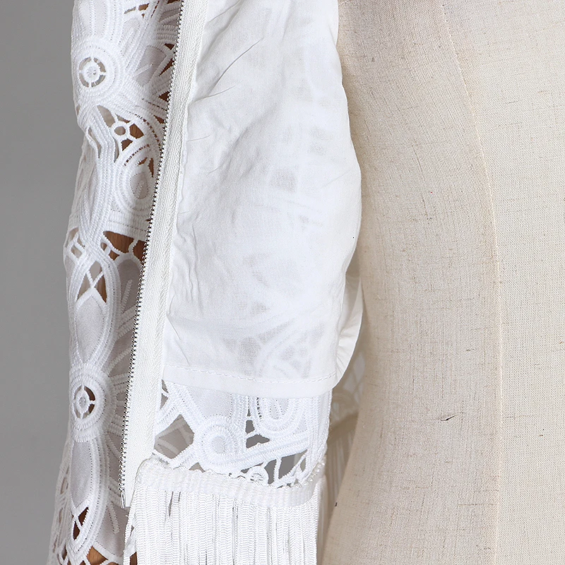 TWOTWINSTYLE повседневные женские блузки в стиле пэчворк с кисточками женские рубашки с высоким воротом и расклешенными длинными рукавами женская мода