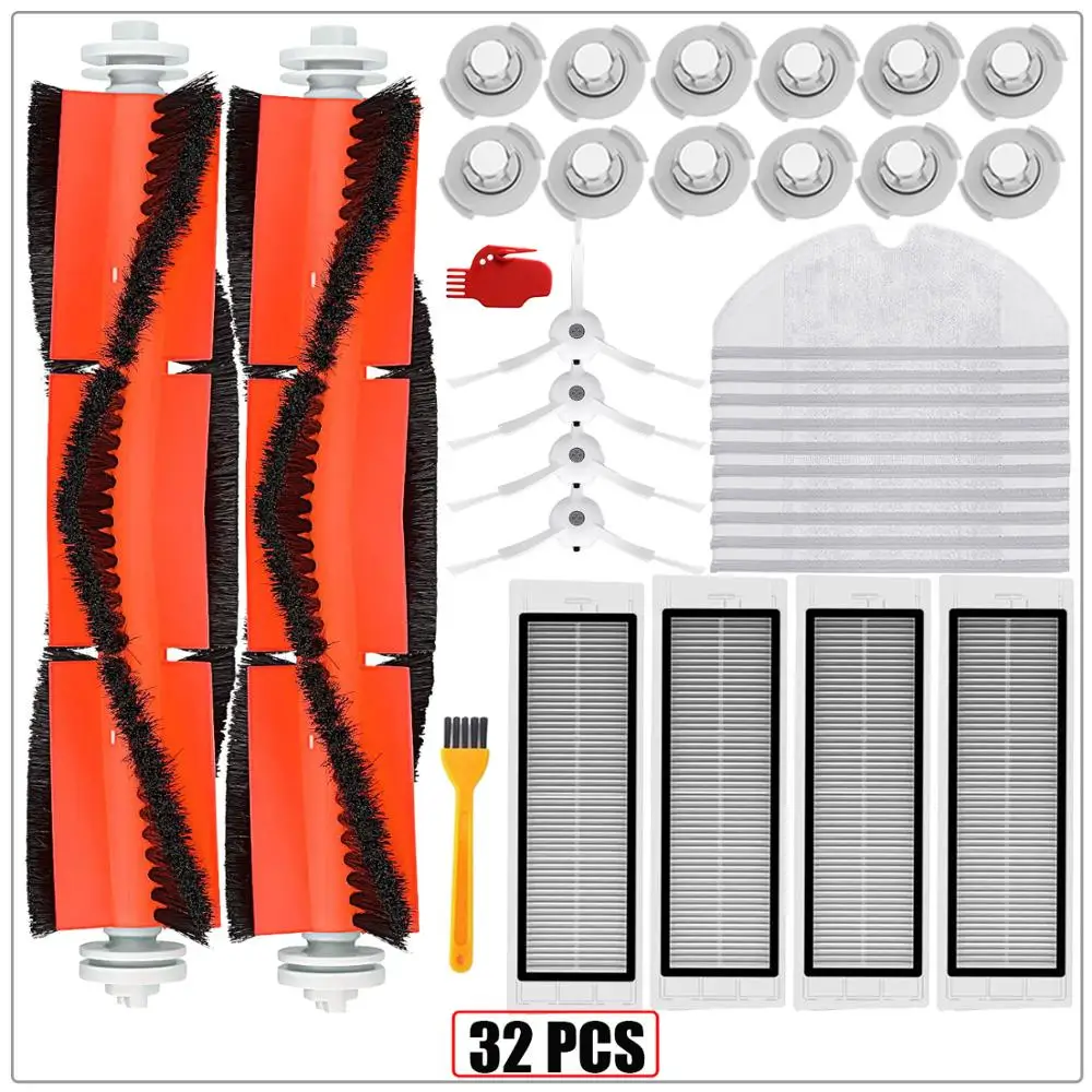 

for Xiaomi Roborock Robot S50 S5 Vacuum Cleaner Spare Parts Kits Mop Cloths Wet Mopping filter Side Brush Roll Brush Water Tank