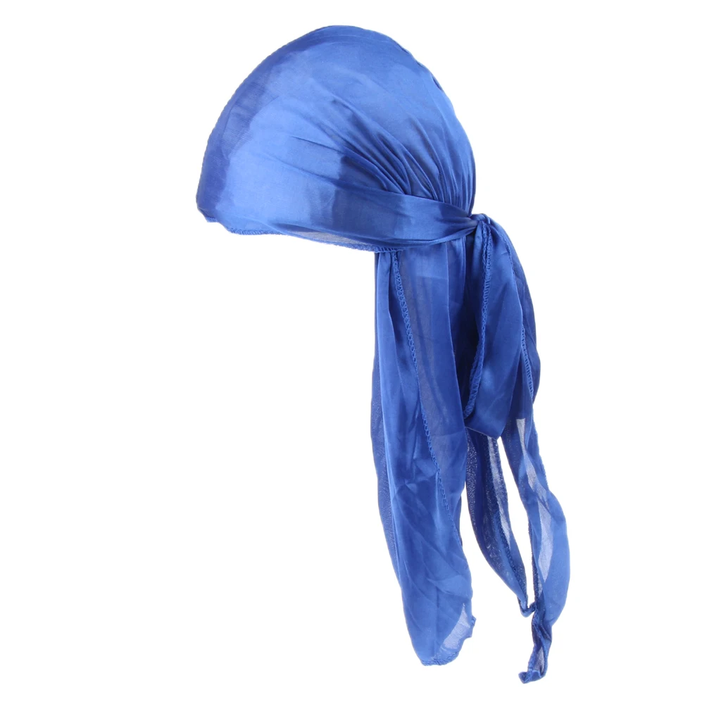 Unisex Trendy Color Du-Rag Wave Cap Durag Headwrap with Long Wide Strap