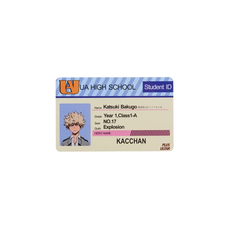 1PCS Anime Peripheral My Hero Academia PVC Student ID Card School Food Card Cosplay Prop PVC Collection Card Accessories