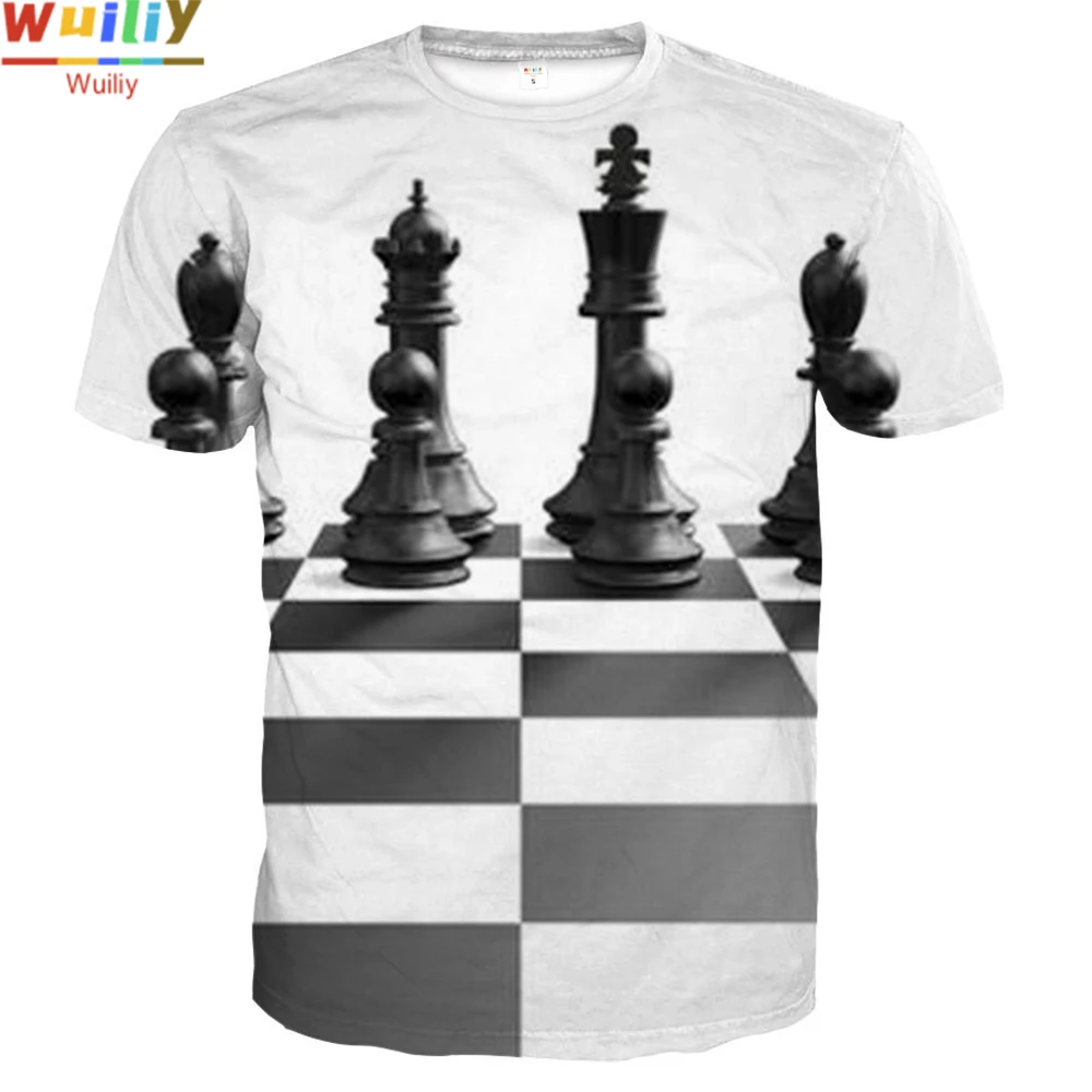 Для мужчин международных шахматы футболка 3D принт спортивные футболки Летние принтовые тройники узор Для женщин Для мужчин/Для мужчин новинка уличная топы