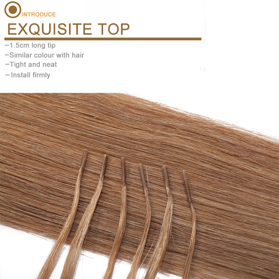 S-noilite 0.5g/s I tip Hair Extensions Human Hair Keratin Fusion 16inch-22inch Human Pre Bonded Stick Straight Natural