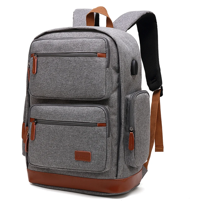 Ноутбук мужской рюкзак для ноутбука сумка для компьютера 15-15,6 дюймов usb зарядка/водонепроницаемый/холст школьный рюкзак для мальчиков-подростков