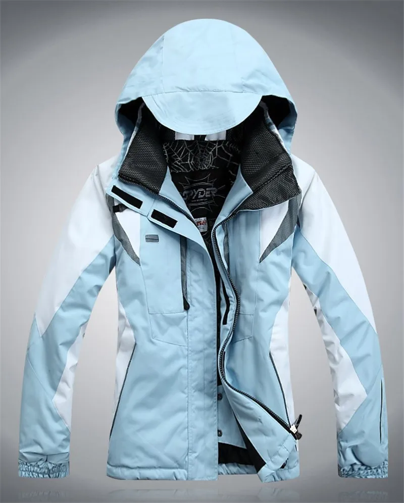 Jacket-Sky Blue Новинка, уплотненный теплый ветрозащитный зимний женский комплект для сноуборда, лыжная куртка и штаны, костюмы для женщин, лыжная одежда, водонепроницаемый лыжный костюм - Цвет: Jacket-Sky Blue