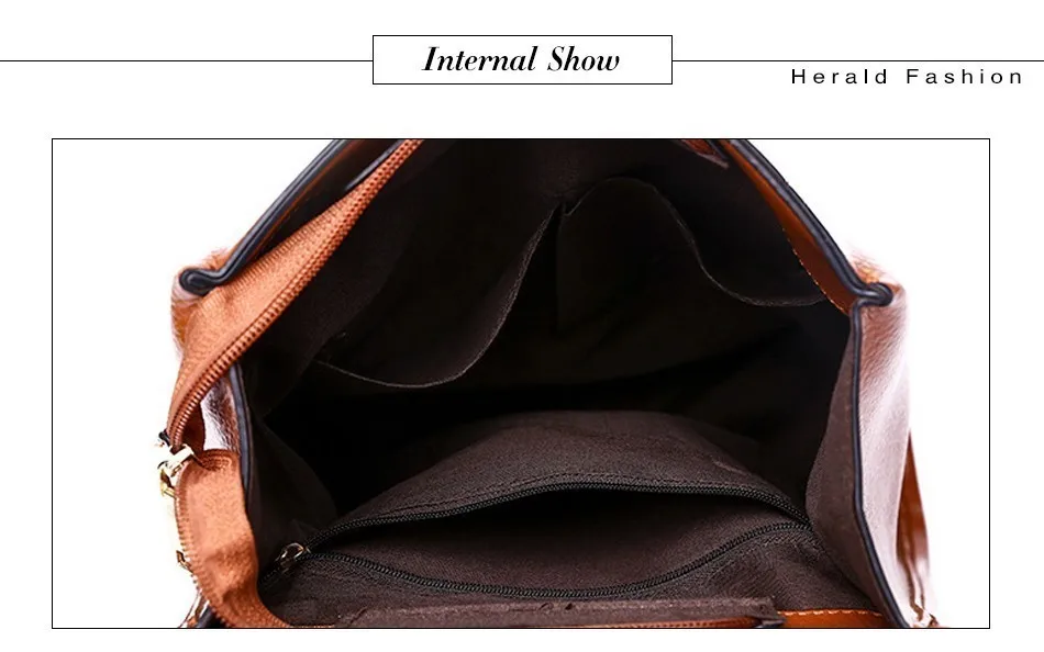Herald Fashion Women Backpack High Quality Leather Shoulder Bag Girl's Student Bag Female Large Capacity Multifunctional Bag
