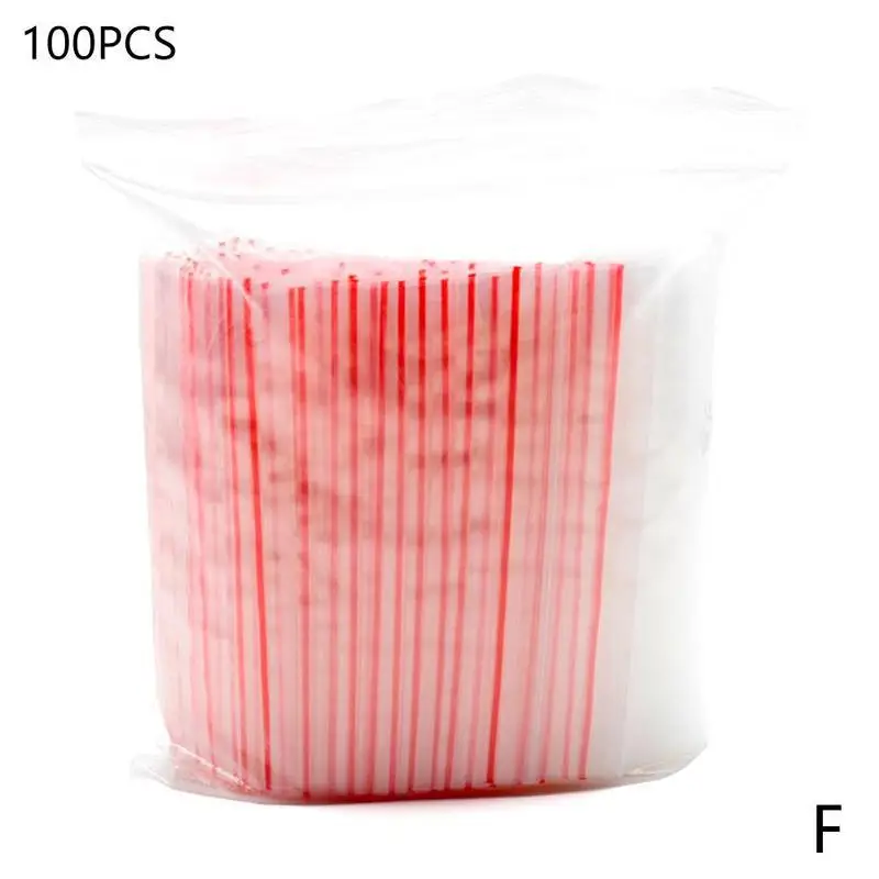 100 Pcs PE Мини молния мешочек PE упаковка мешок с молнией яркого цвета прозрачный Пластик Поли Ясно, ювелирные изделия с застежкой-молнией многоразовые пакет для герметичной упаковки - Цвет: F   12X17CM