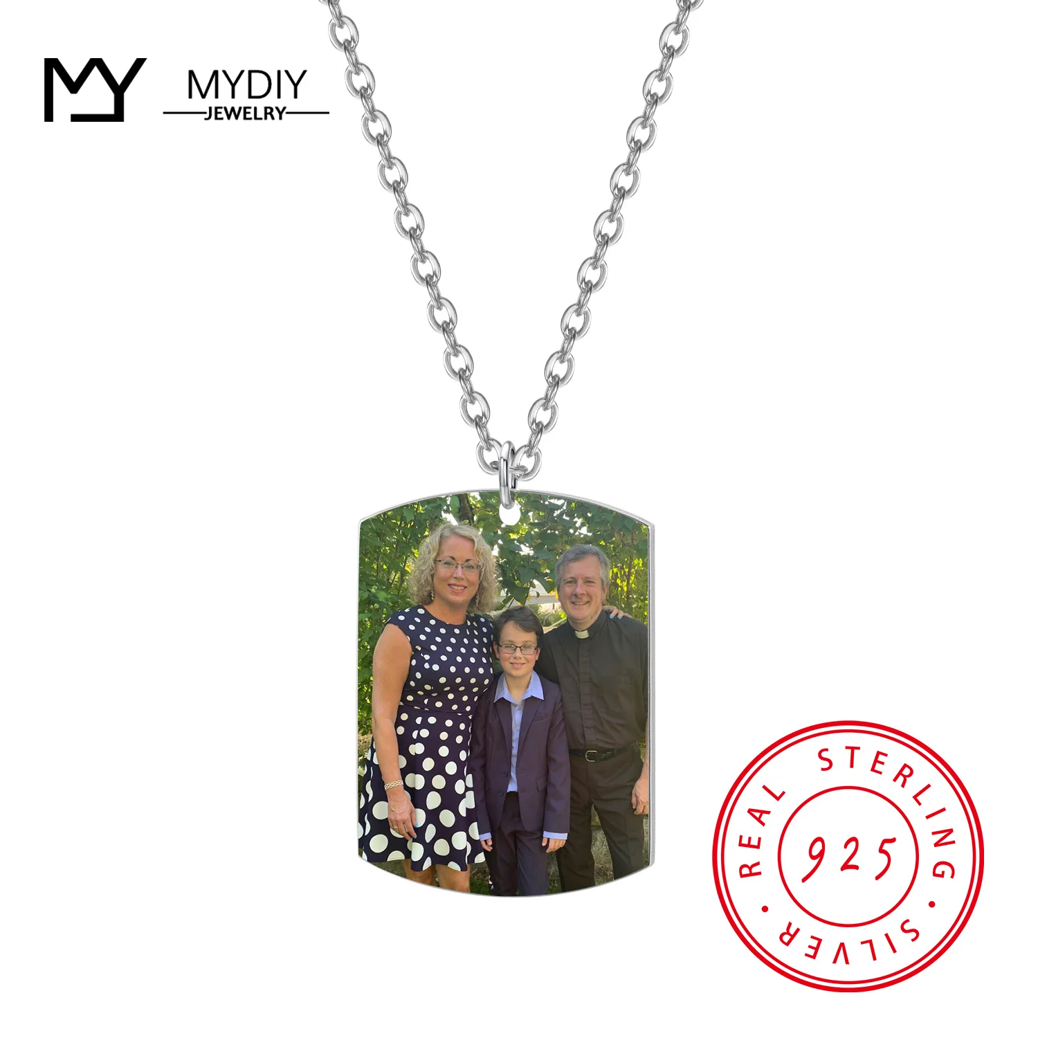 MYDIY 925 Sterling Silver Trendy PHOTO Pendant Necklaces Customize customding'h For Family Jewelry Baby Name Gift 2021 TREND прогулочная коляска sweet baby suburban compatto silver gray