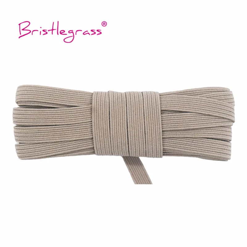 Bristlegrass Glitter Elastic Cord – 6mm Flat Skinny Band for DIY Sewing & Craft Projects