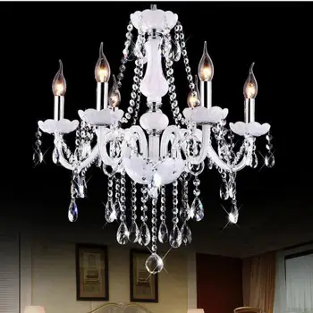 

Crystal chandelie white European living room lampdining room chandelier warm bedroomcandle lampboasting Glass Chandelie