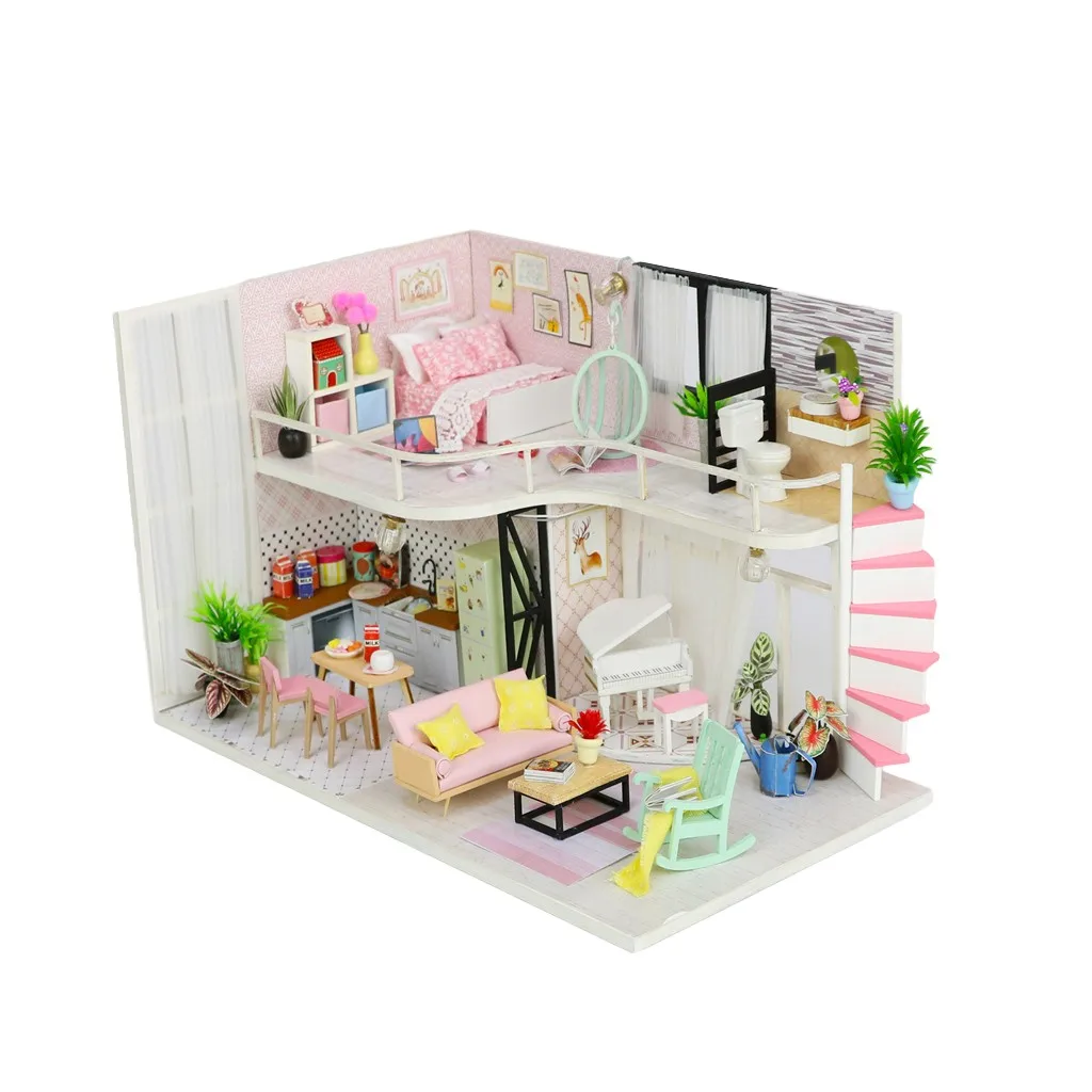 MUQGEW 3d деревянные игрушки Детские модели Bilding игрушки украшения миниатюрный кукольный домик игрушки мебель комната творческие ремесла GH6