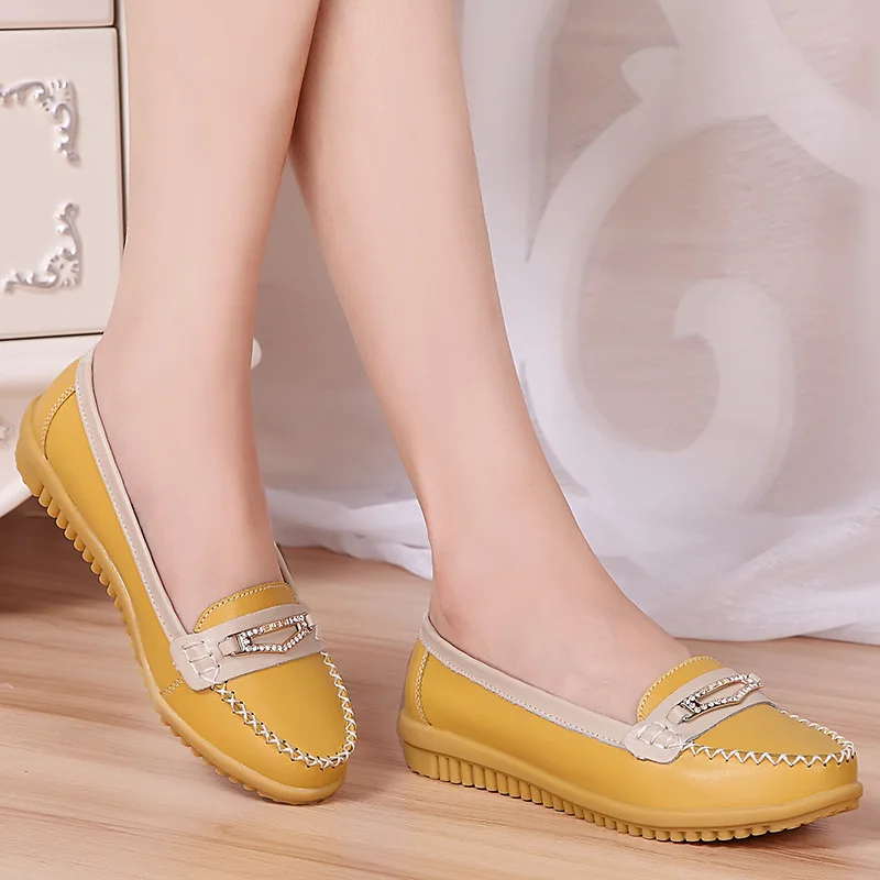 

Women's Pointed-Toe Flat Heel Shoes WOMEN'S Flat Shoes Man-made Diamond Moccosins Mixed Colors Pointed-Toe Korean-style WOMEN'S