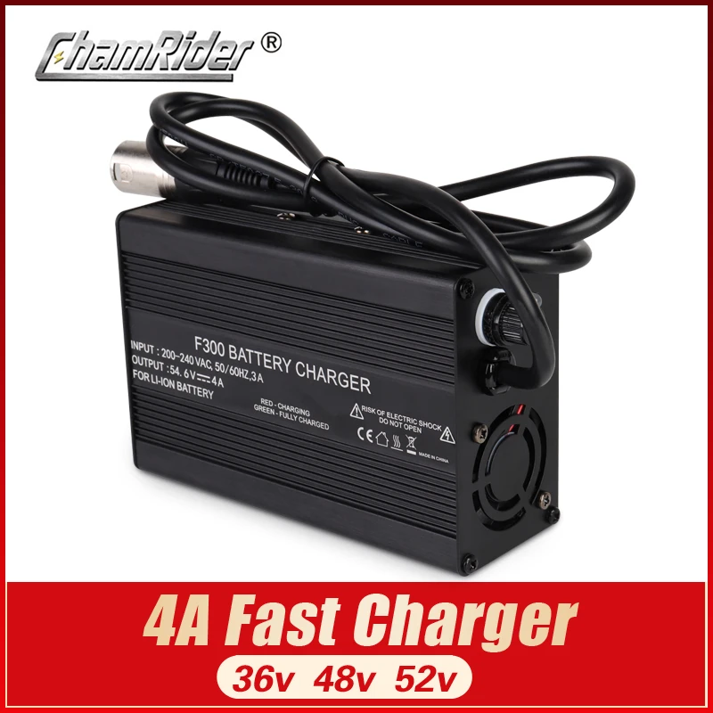 36v 48v 52v Lithium Battery Charger 4a Fast Charger 42v   Li-ion  Battery Pack Charger Ebike Electric Bike Dc Xlr Rca - Electric Bicycle  Battery - AliExpress