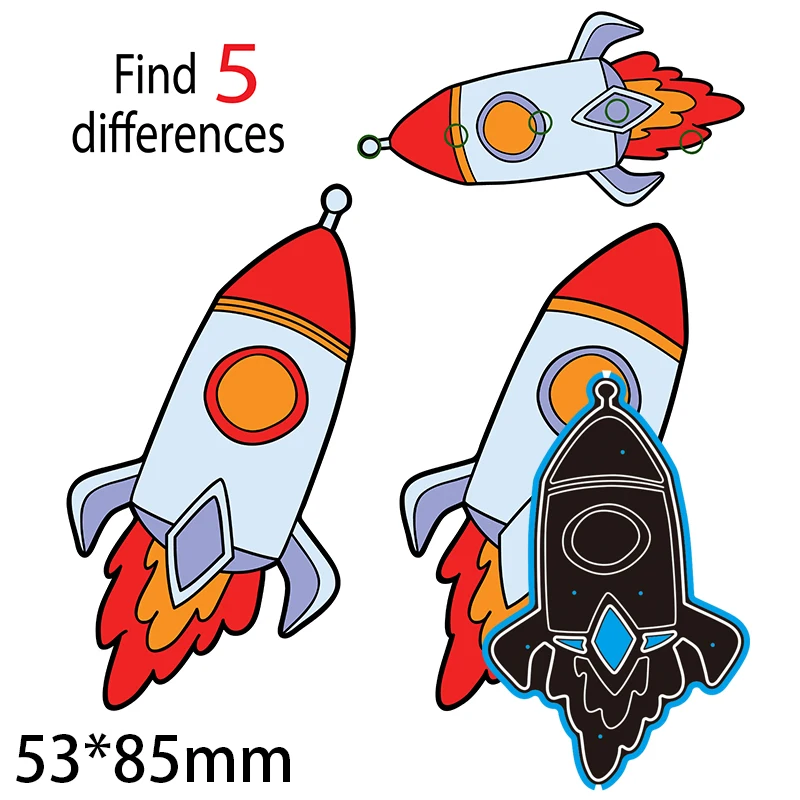 

New Metal Cutting Dies Scrapbooking Rocket DIY Album Paper Card Craft Embossing Stencil Dies 53*85mm