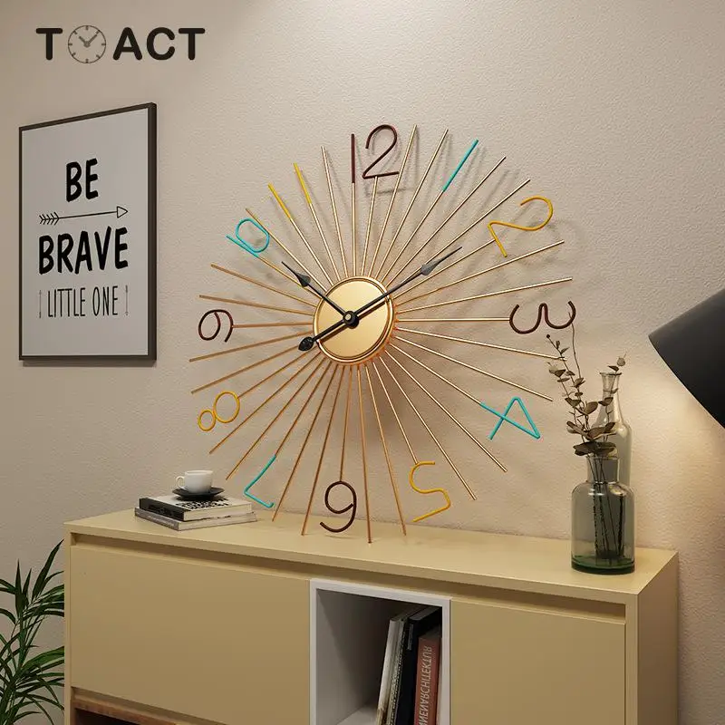 Billige Große Metall Wanduhr Moderne Design Dekorative Bar Cafe Kreative Nordic Big Hängen Uhren Eisen Kunst Wand Uhr Wohnkultur
