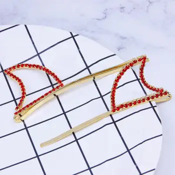 

2Pcs Women Girls Hollow Devil Horn Bobby Pins Halloween Rhinestone Jewelry Hair Clips Cosplay Accessories Cartoon Demon Hairpin