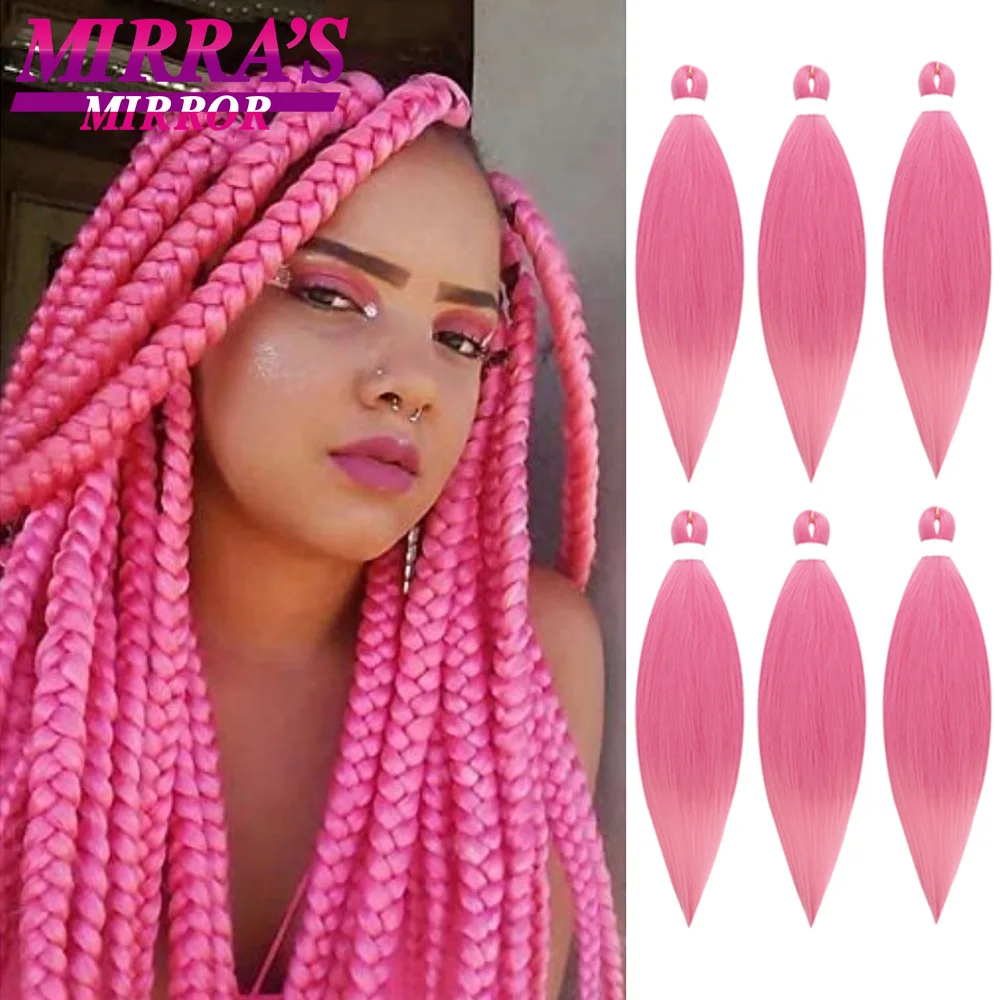 

Mirra's Mirror Ombre Synthetic Hair Braids 20/26 Inch Pre Stretched Braiding Hair Afro Pink Jumbo Braid Hair Hot Water Setting