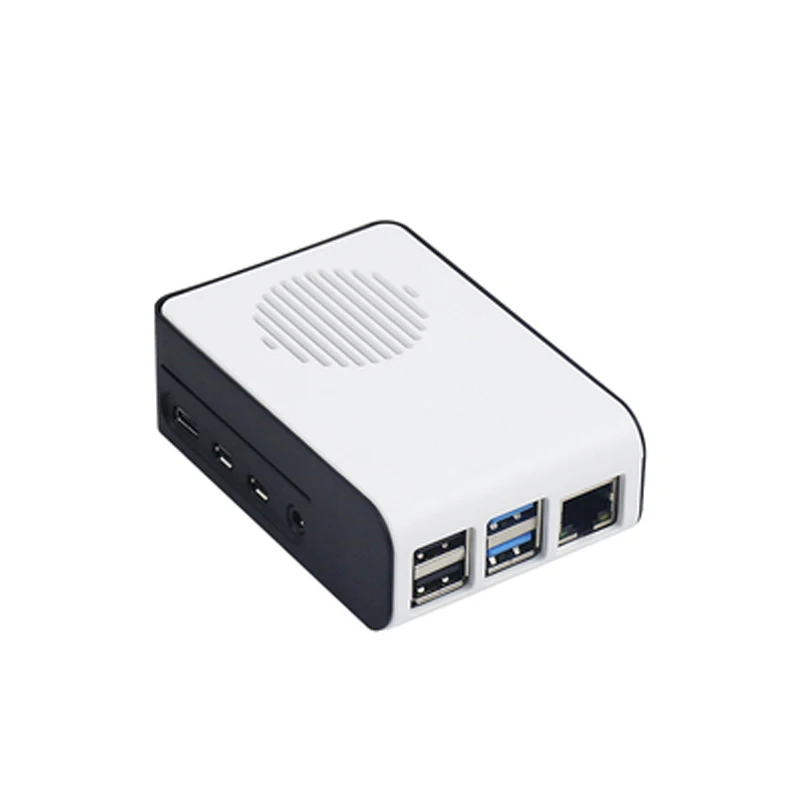 Black-White Для Raspberry Pi 4 чехол ABS чехол корпус с светодиодный вентилятор охлаждения с бликами для Raspberry Pi 4 Модель B Pi4 RPi4 Чехол Коробка - Цвет: Black-White
