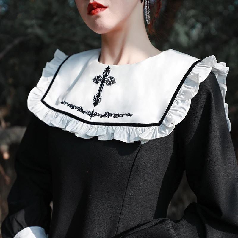 Franse Jurk Rok Elegante Hepburn Rok Dark Back Band Jurk Hoge Taille Victoriaanse Jurk Kawaii Meisje Gothic Lolita Op Loli cos Franse Jurk Rok Elegante Hepburn Rok Dark Back Band Jurk Hoge Taille Victoriaanse Jurk Kawaii Meisje Gothic Lolita Op Loli cos