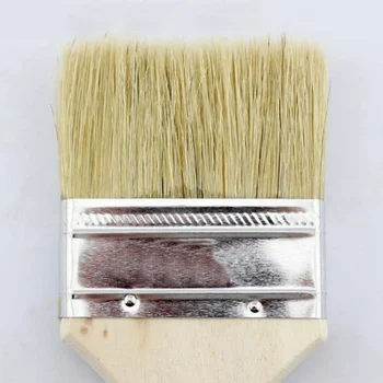 

3Pcs Natural Bristle Brush Paint Brushes with Wooden Handle Pig Brush Wood Handle Barbecue Brush Home Paint Application