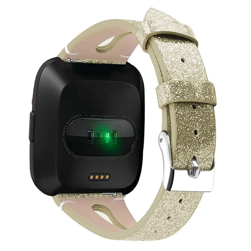 PU+ кожаный часы с яркими украшениями Bling Band Браслет для Fitbit Versa смарт-браслеты для часов долговечные аксессуары#726